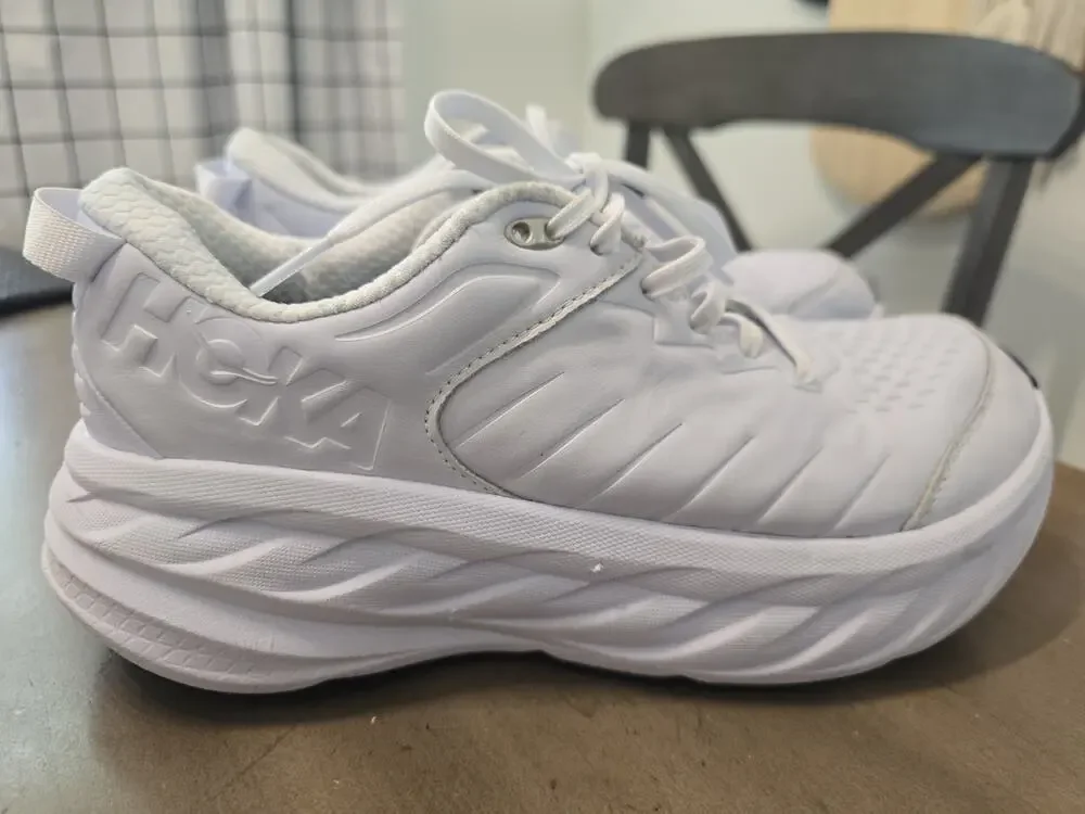 Size 9.5- Hoka One Womens HOKA Bondi SR White W